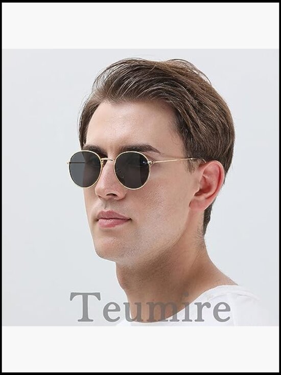 Metal Frame Polarized Sunglasses Small Round Retro UV Protection main image 5